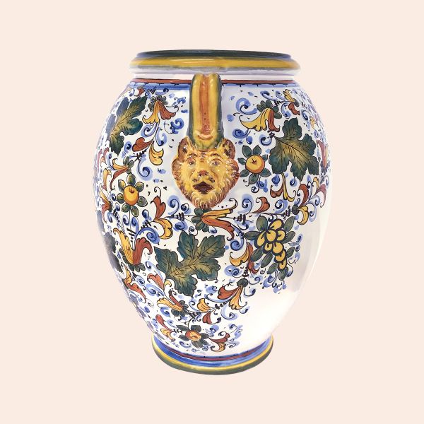 CC108C 52L - Jar cm 52 H Cafaggiolo with lion and handles